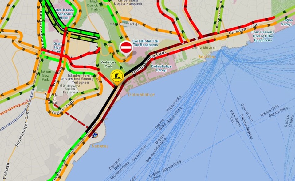 ÃalıÅma nedeniyle bölgede trafik yoÄunluÄu yaÅanıyor.