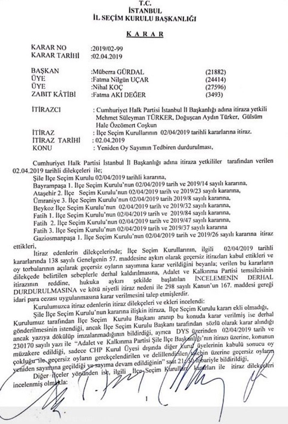 İstanbul'da CHP'nin itirazı üzerine bazı ilçelerde oy sayım işlemi tedbiren durduruldu