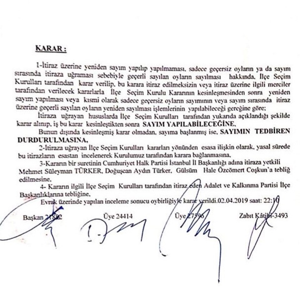 İstanbul'da CHP'nin itirazı üzerine bazı ilçelerde oy sayım işlemi tedbiren durduruldu