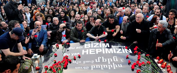 Taksim'de 1915 olaylarına anma töreni