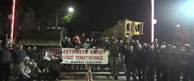 Yatağan'da özelleştirme karşıtı eylem