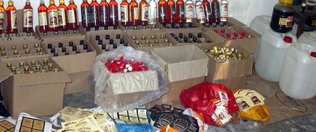 Yılbaşı öncesinde 1000 sahte içki ele geçirildi