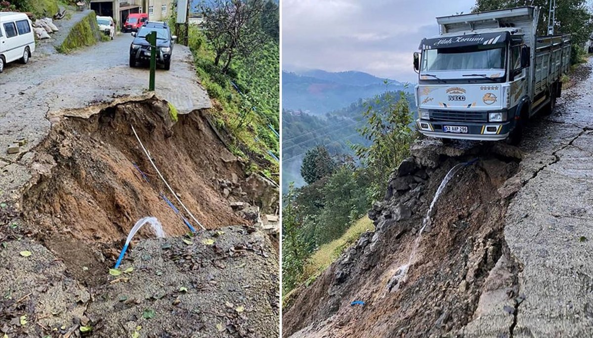 Rize'de şiddetli yağış heyelana neden oldu