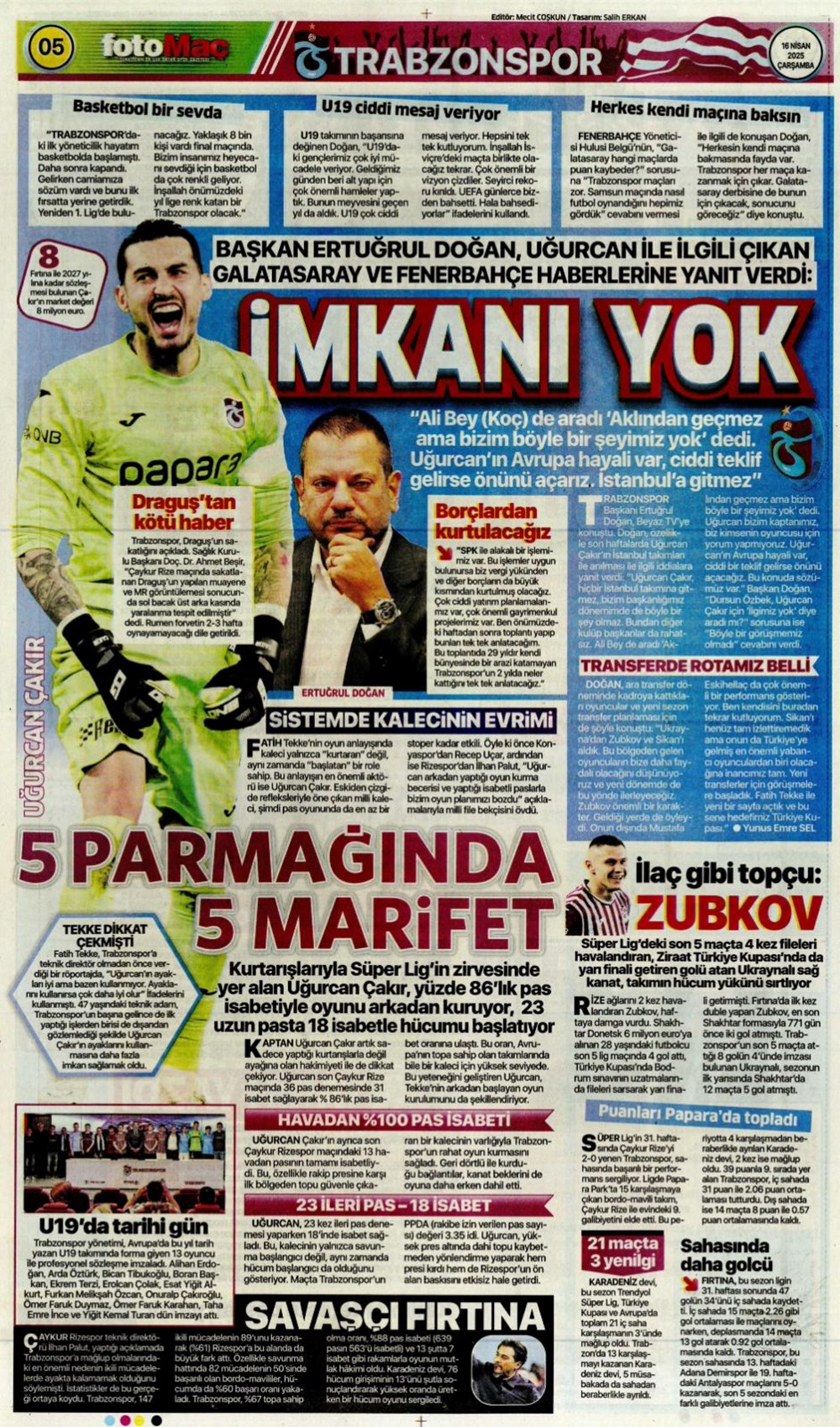 "Kim Min-Jae harekatı" (16 Nisan 2025 spor manşetleri) - 4