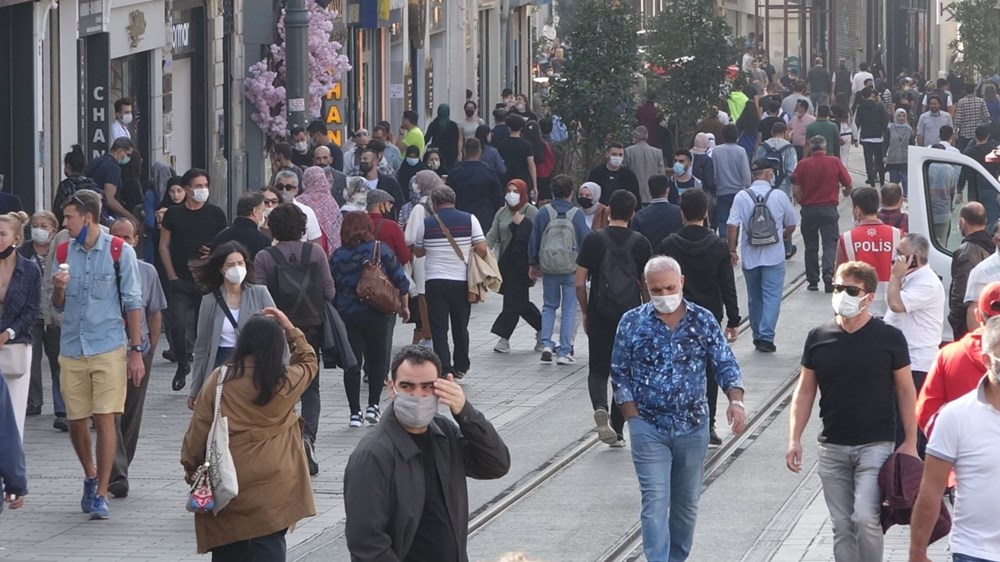 Taksim'de drone'lu maske denetimi - 1