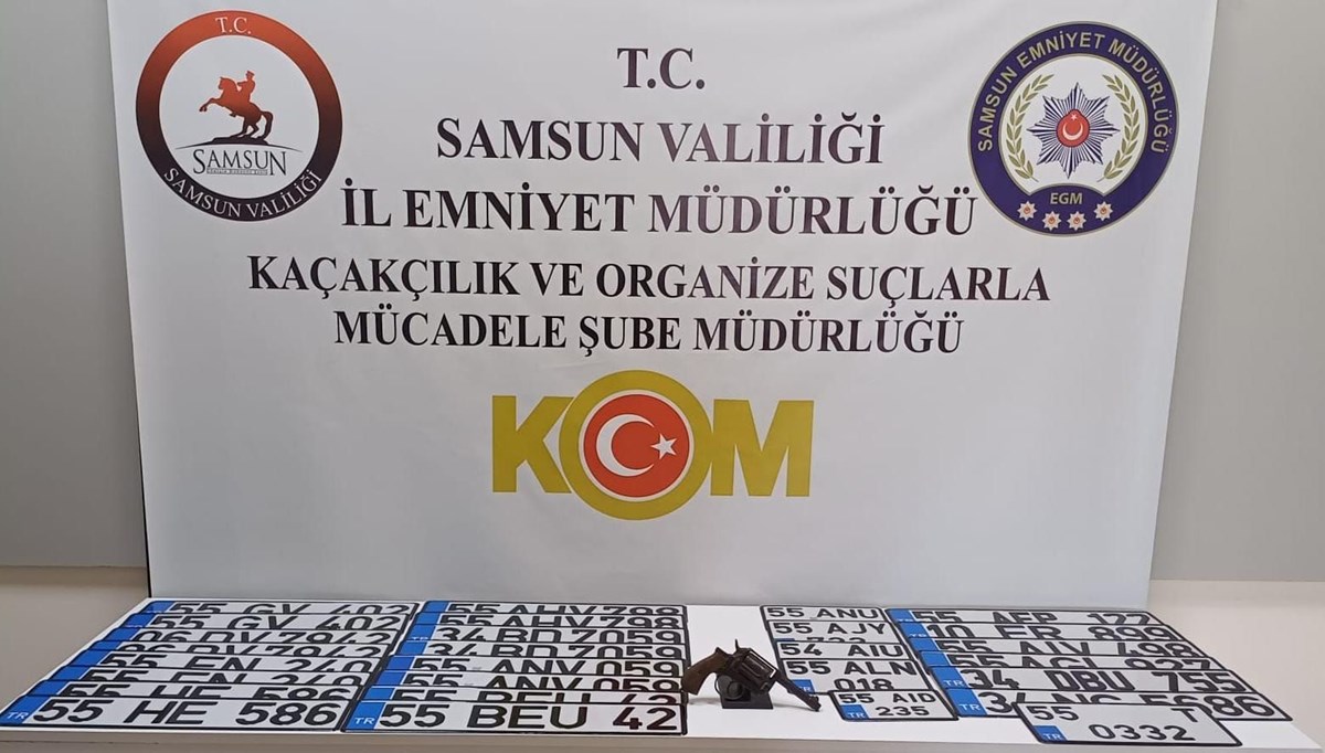 Samsun'da 20 araca ait 28 adet sahte plaka ele geçirildi