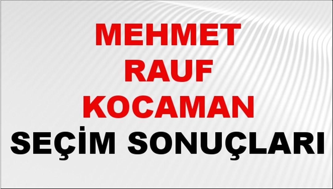 Mehmet Rauf Kocaman Seçim Sonuçları 2024 Canlı: 31 Mart 2024 Türkiye Mehmet Rauf Kocaman Yerel Seçim Sonucu ve İlçe İlçe YSK Oy Sonuçları Son Dakika