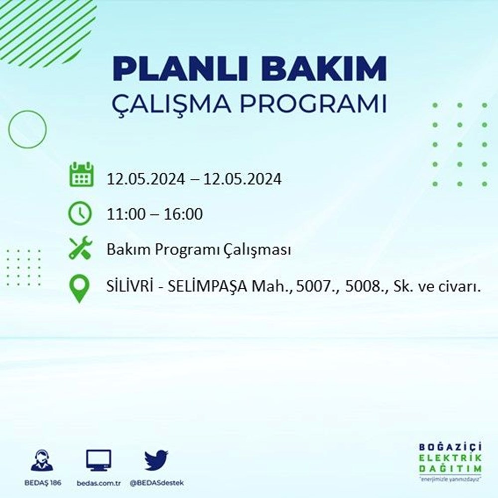 İstanbul'un 10 ilçesinde elektrik kesintisi: Elektrikler ne zaman gelecek? BEDAŞ kesinti programı - 14