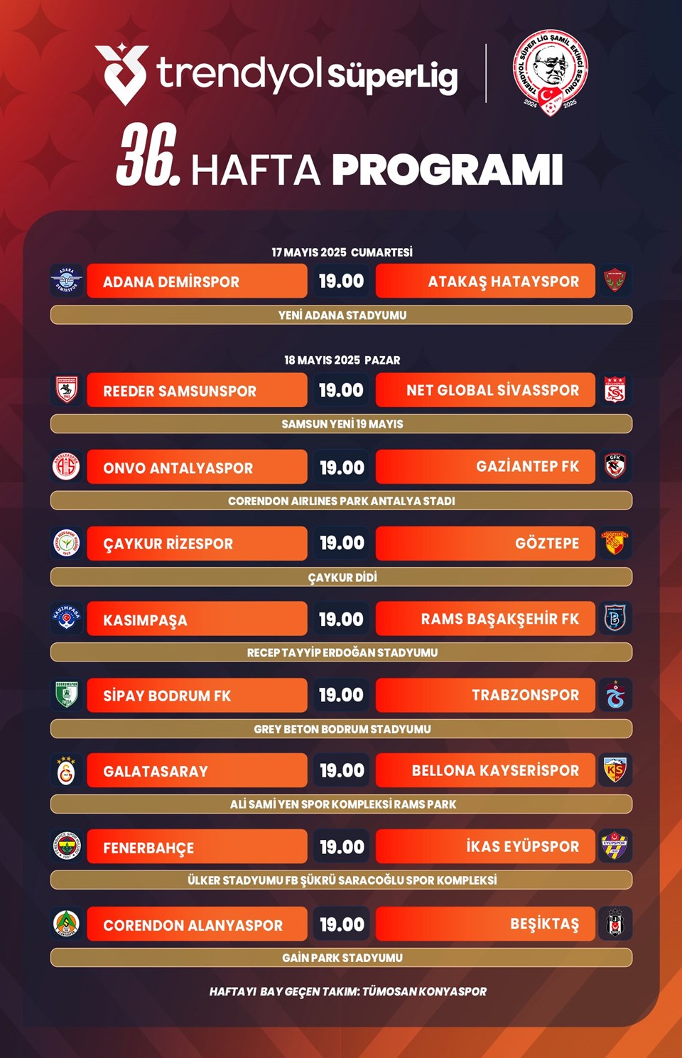 Süper Lig'de program açıklandı: Maçlar aynı gün ve saatte oynanacak - 1