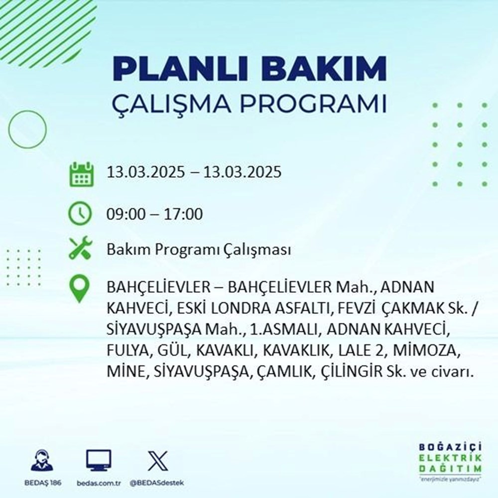 İstanbul'da Elektrikler Ne Zaman Gelecek? 19 İlçede Kesinti Alarmı (13 Mart Kesinti Haritası) 76