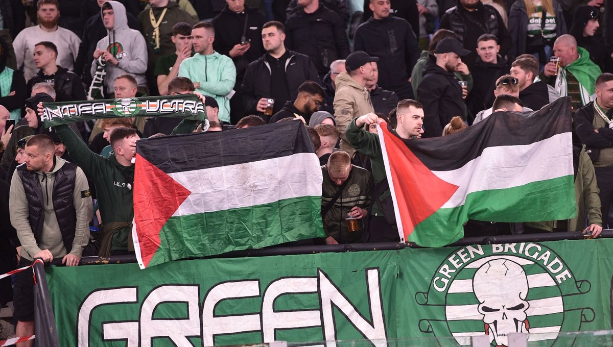 Ceza alan Celtic taraftarı Filistin desteğine devam etti