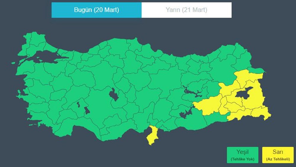 10 il için kuvvetli yağış, fırtına ve çığ uyarısı (Bugün hava nasıl olacak?) - 4