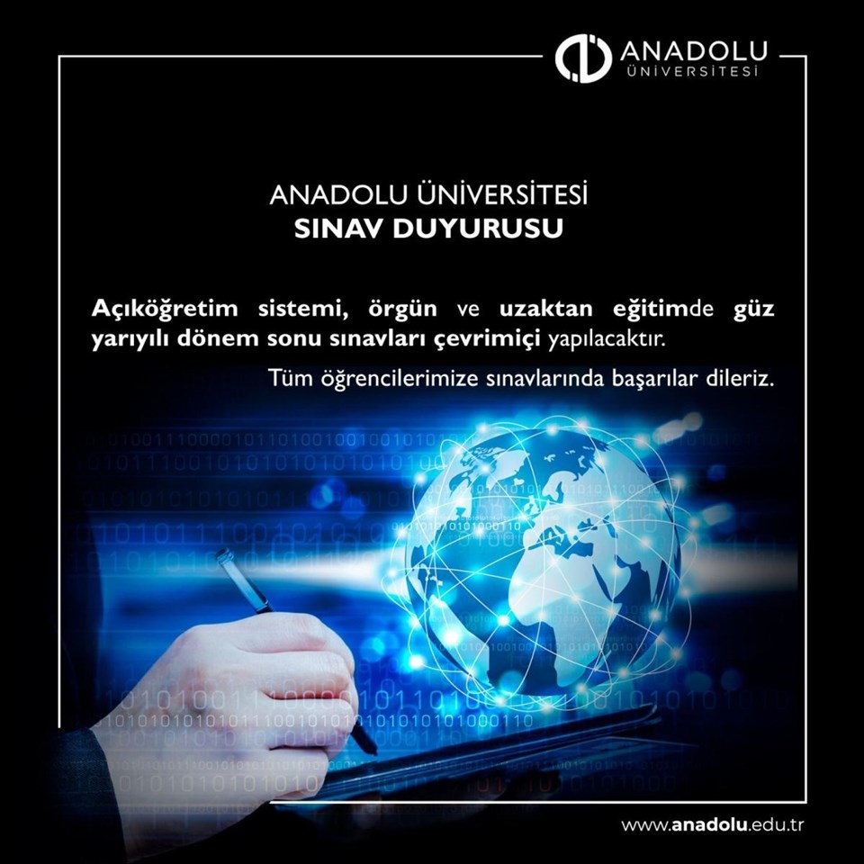Anadolu Üniversitesi AÖF sınavlarının bu dönem de çevrimiçi yapılacağını duyurdu - 1