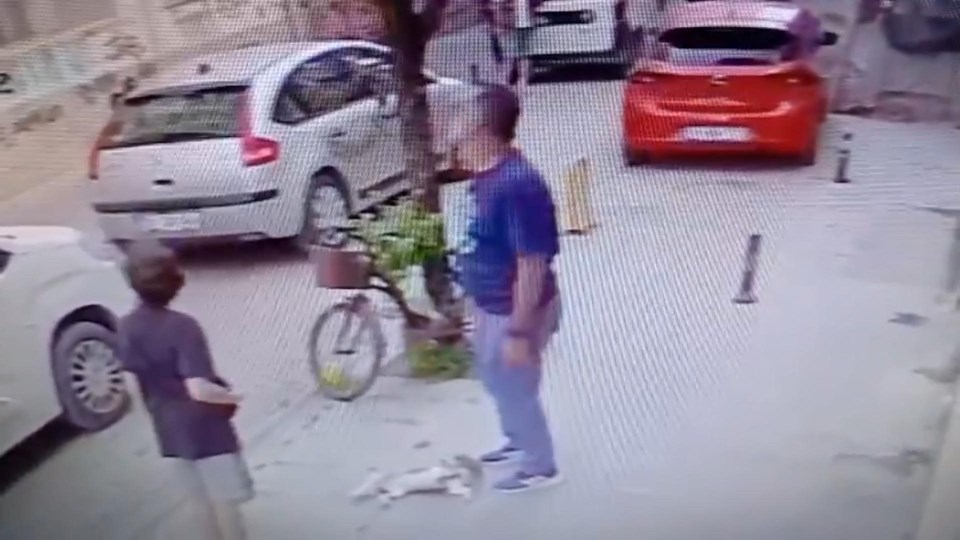 Sokak ortasında vahşet: Köpeğe önce vurdu sonra boğazını sıktı - 1