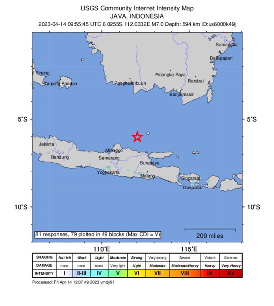Endonezya'da 7 büyüklüğünde deprem - 1