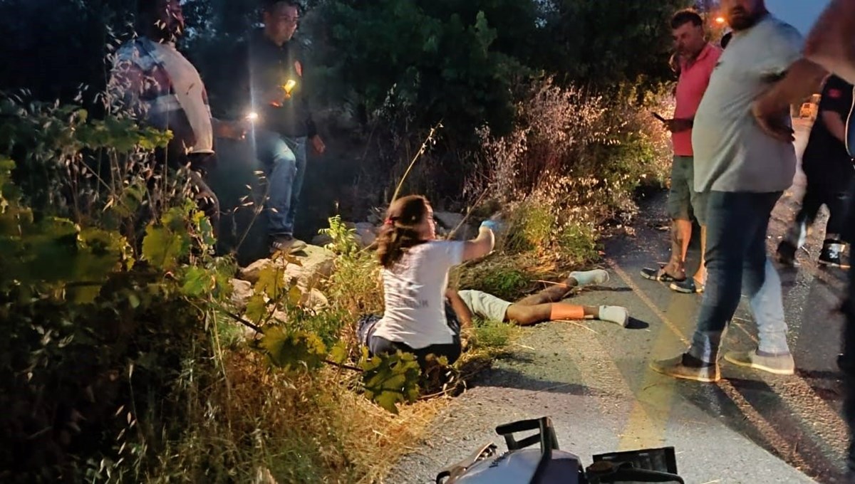 Motosiklet şarampole uçtu