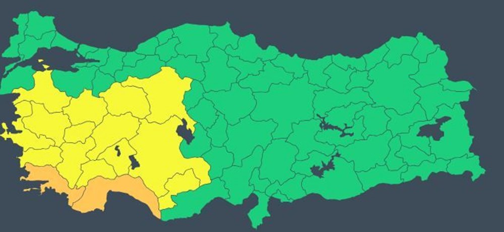 16 kente sarı ve turuncu kodlu uyarı: Yurt genelinde sıcaklıklar 10 derece düşecek (Bu hafta hava nasıl olacak?) - 10