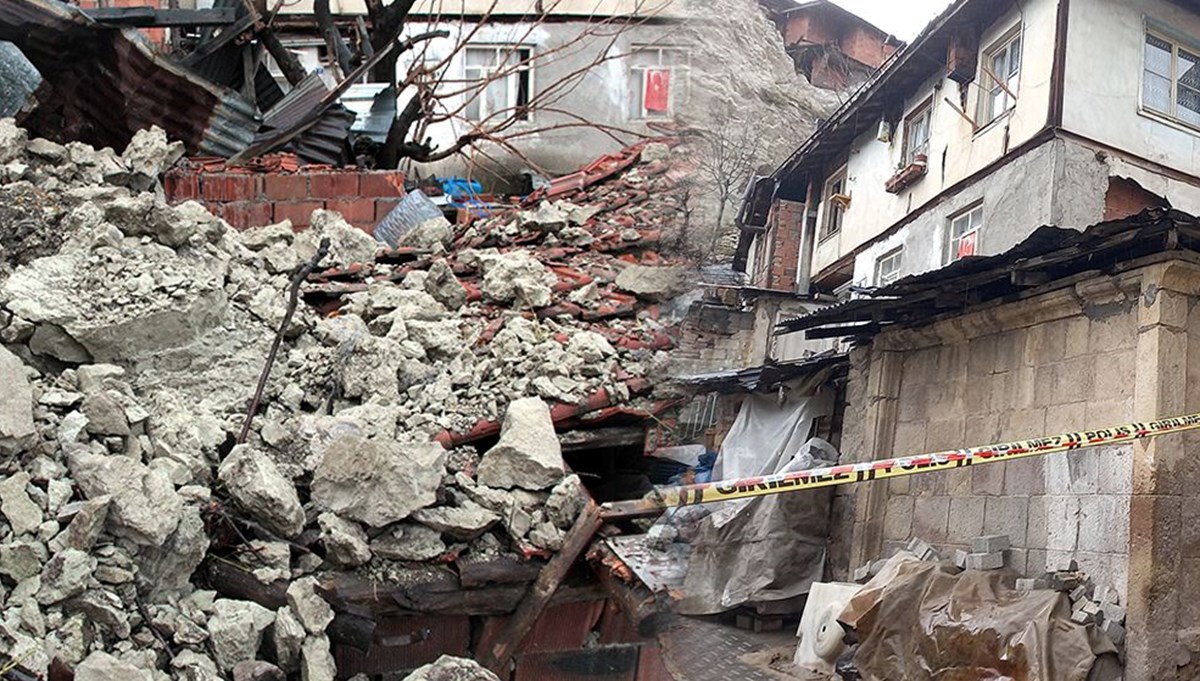 Beypazarı'nda evlerin üzerine kaya yağdı