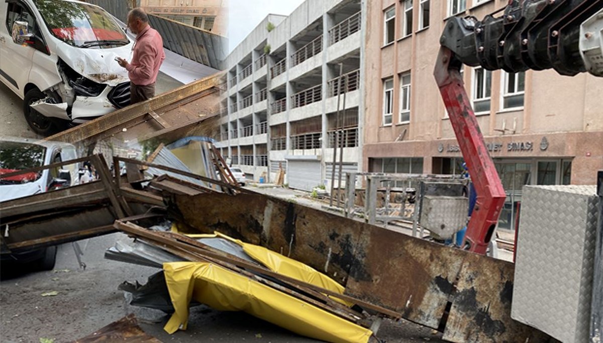 Fatih'te yıkılan binadan demir parça düştü: 1 yaralı