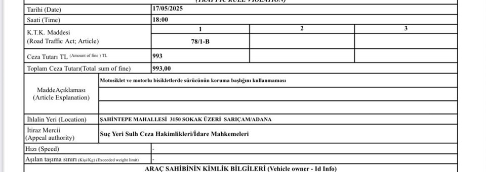 Otomobil kullanırken kask takmadığı için ceza yedi! Gerçek başka çıktı... - 1