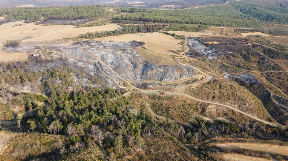 Çanakkale orman yangını kontrol altında: Yanan alanlar griye döndü - 4