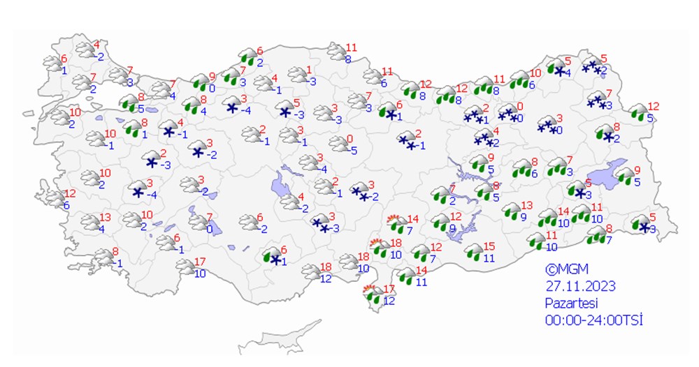 Meteoroloji'den 64 il için hafta sonu uyarısı: Fırtına ve kar geri dönüyor (Kar ne zaman yağacak, İstanbul'da kar yağacak mı?) - 19