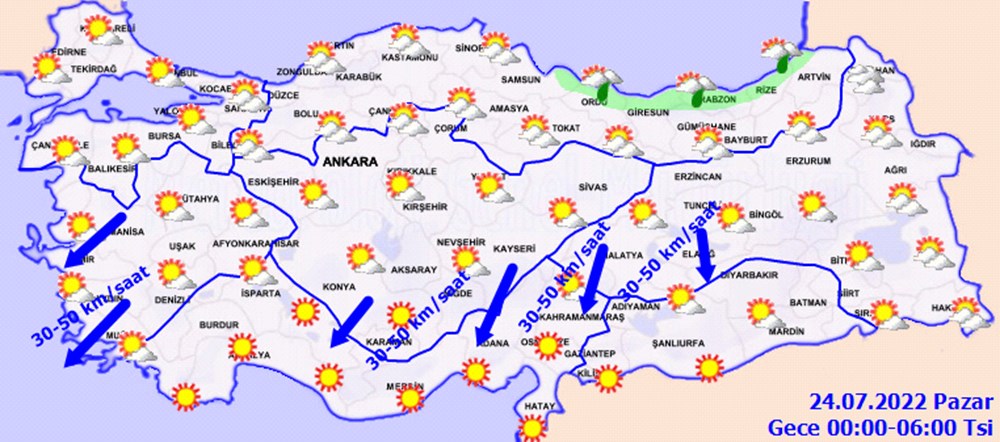 Hafta sonu hava nasıl olacak? | Sıcak çarpmasına dikkat (23-24 Temmuz hava durumu) - 6