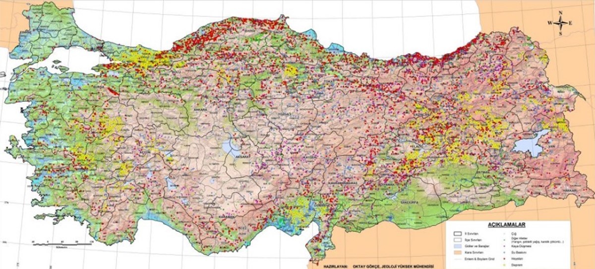 Afete Uğramış Yerleşim Alanları Haritası