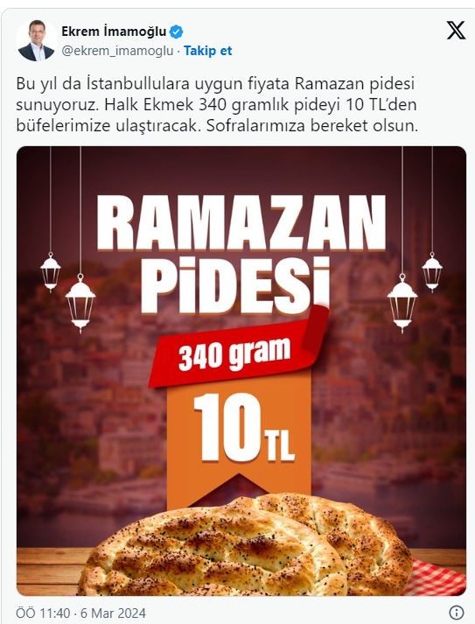 İstanbul Halk Ekmek'te ramazan pidesinin fiyatı belli oldu - 1