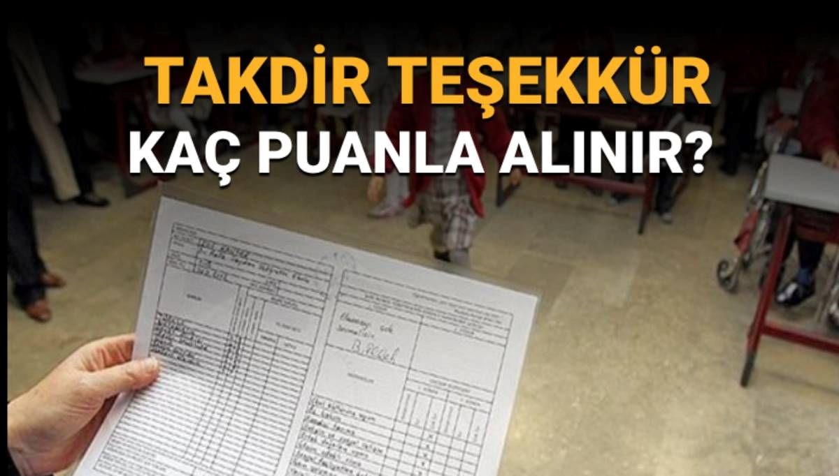 Takdir teşekkür kaç puanla alınır?