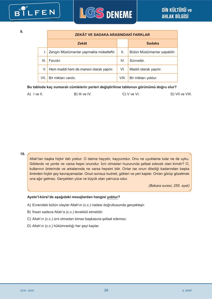 bilfen den lgs deneme sinavi ntv