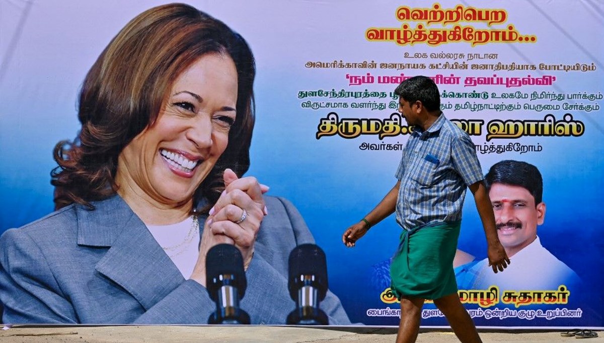 Harris'e Hindistan'daki köyünden destek: Harris'e Hindistan'daki köyünden destek: