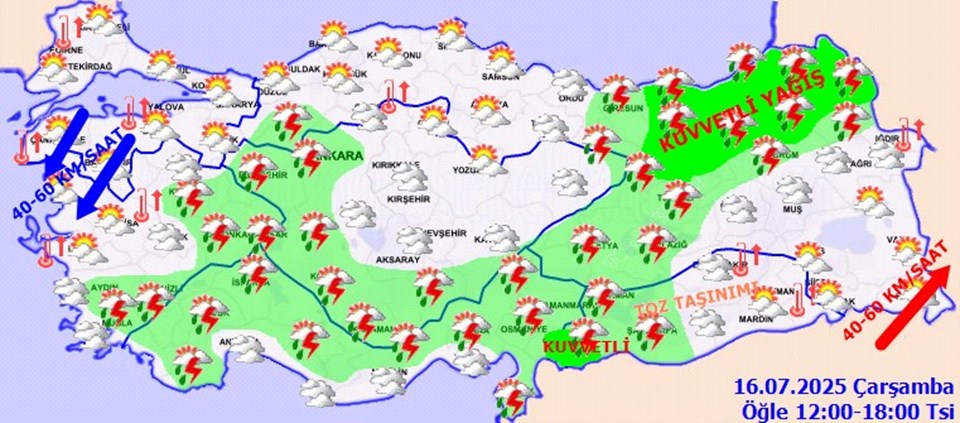 Sıcaklık ve sağanak uyarısı - 1