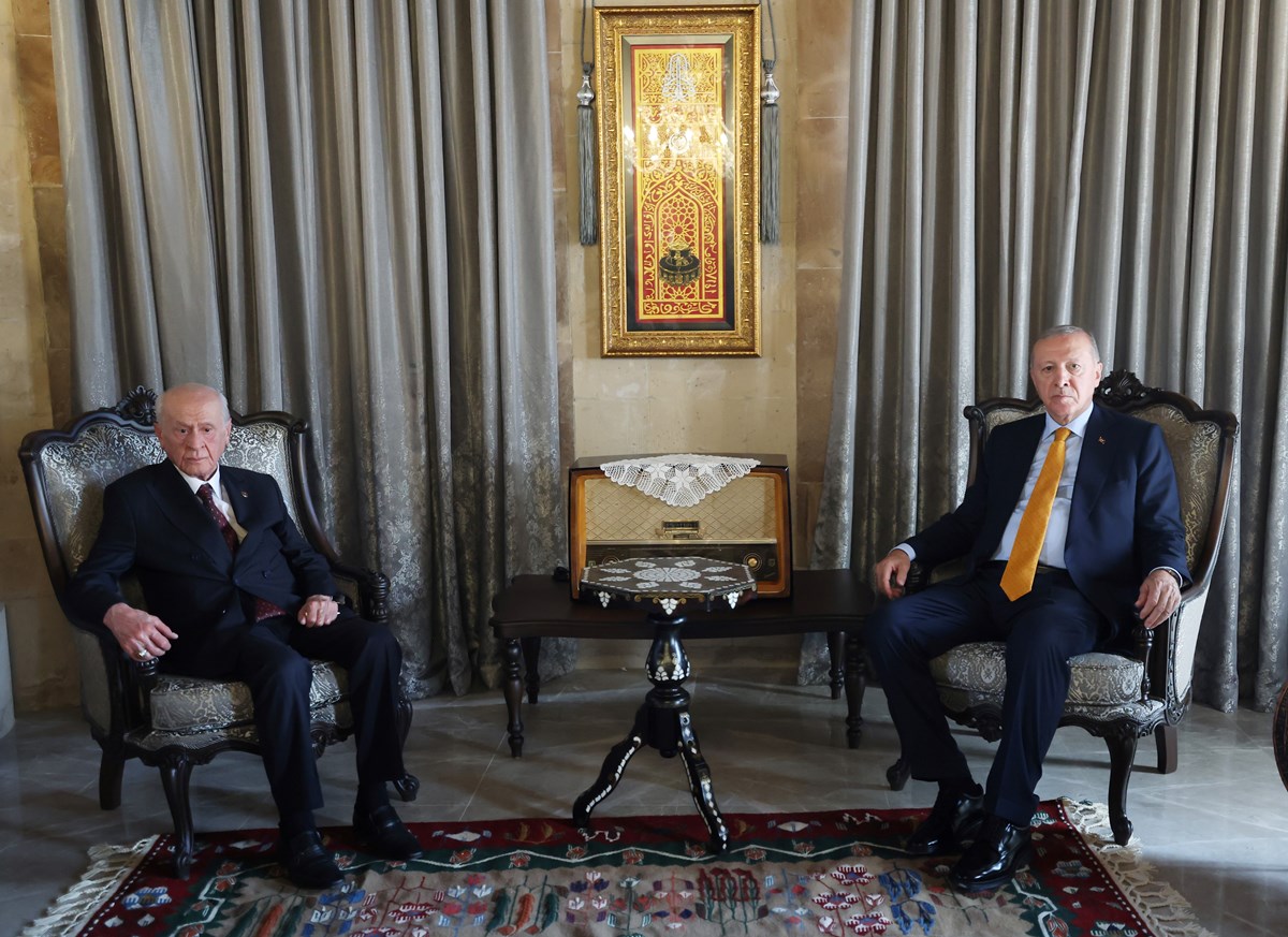 Erdoğan-Bahçeli görüşmesi 45 dakika sürdü.