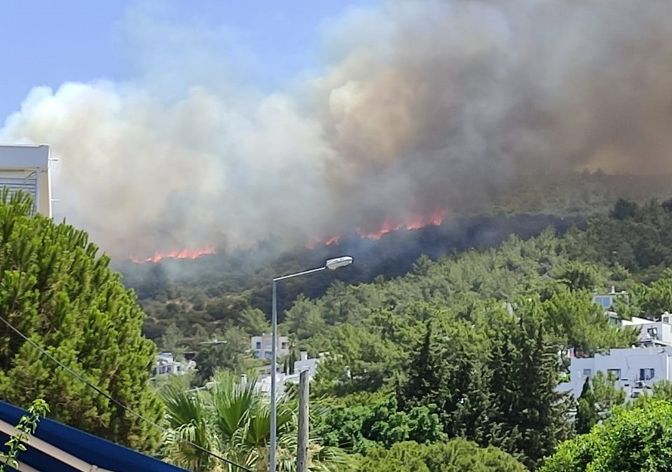 Üç kentte 9 noktada yangın: Bodrum'da iki mahalle tahliye edildi - 1