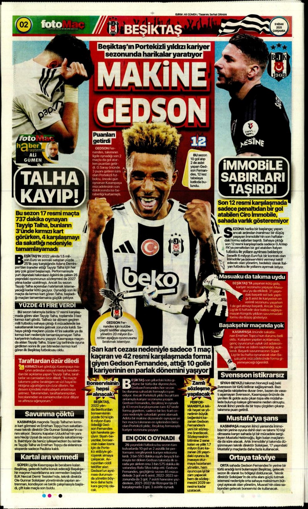 "Kevin De Bruyne derbisi" (9 Nisan 2025 spor manşetleri) - 10