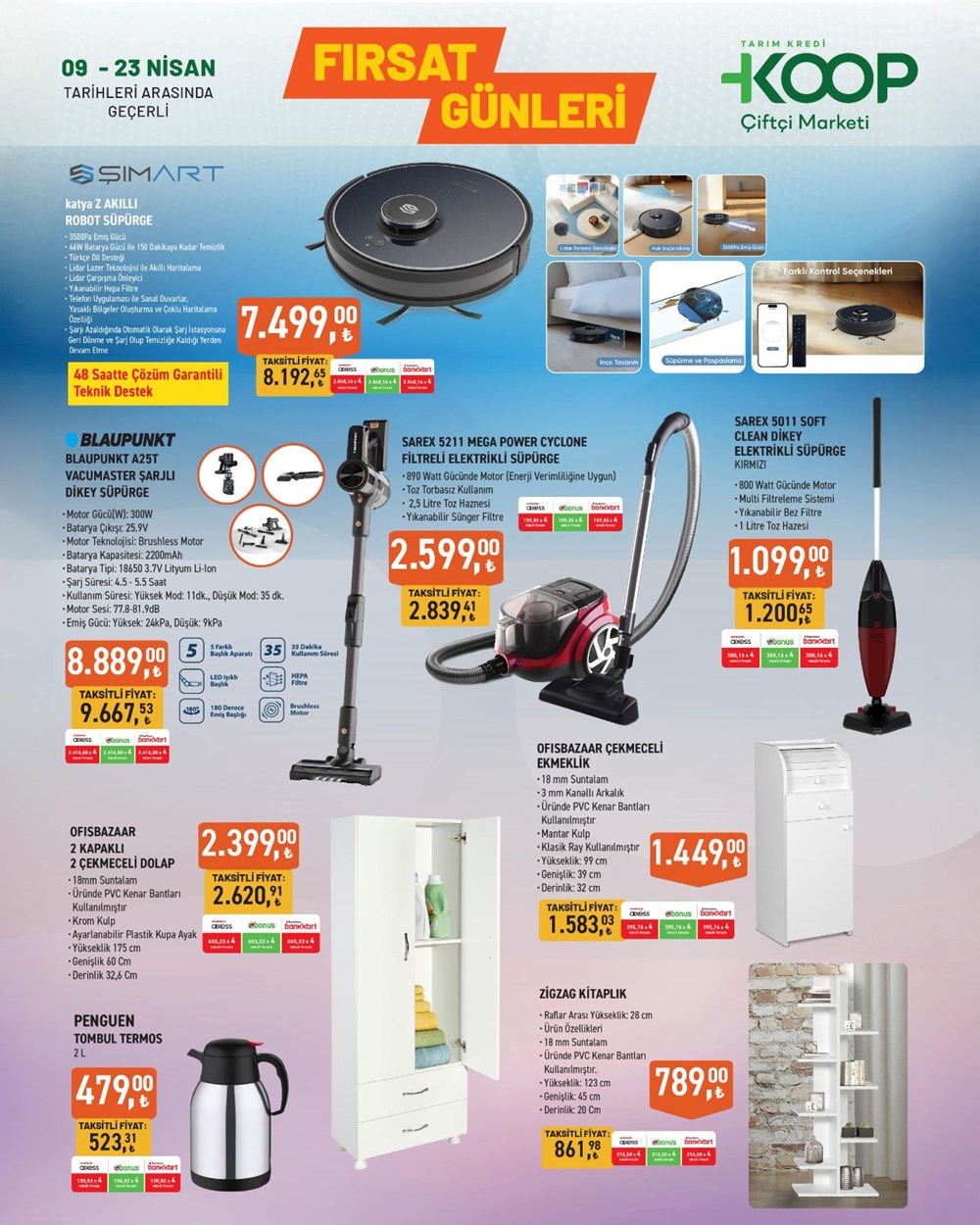 Tarım Kredi Kooperatif Marketleri Nisan ayı indirim listesi: Robot süpürge, dolap, ekmeklik ve nevresim seti satışa çıkıyor 73 vlY1uI3 pUes vq73ckGog