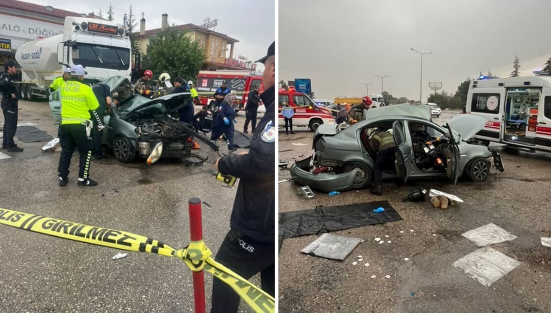 Ankara’da kontrolü kaybeden otomobil tankere çarptı: 3 ölü, 2 yaralı