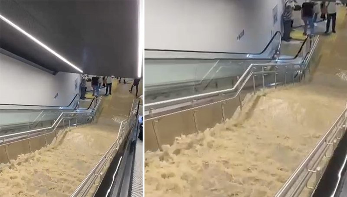 Pendik'te sel metro durağını kapattırdı Pendik'te sel metro durağını kapattırdı