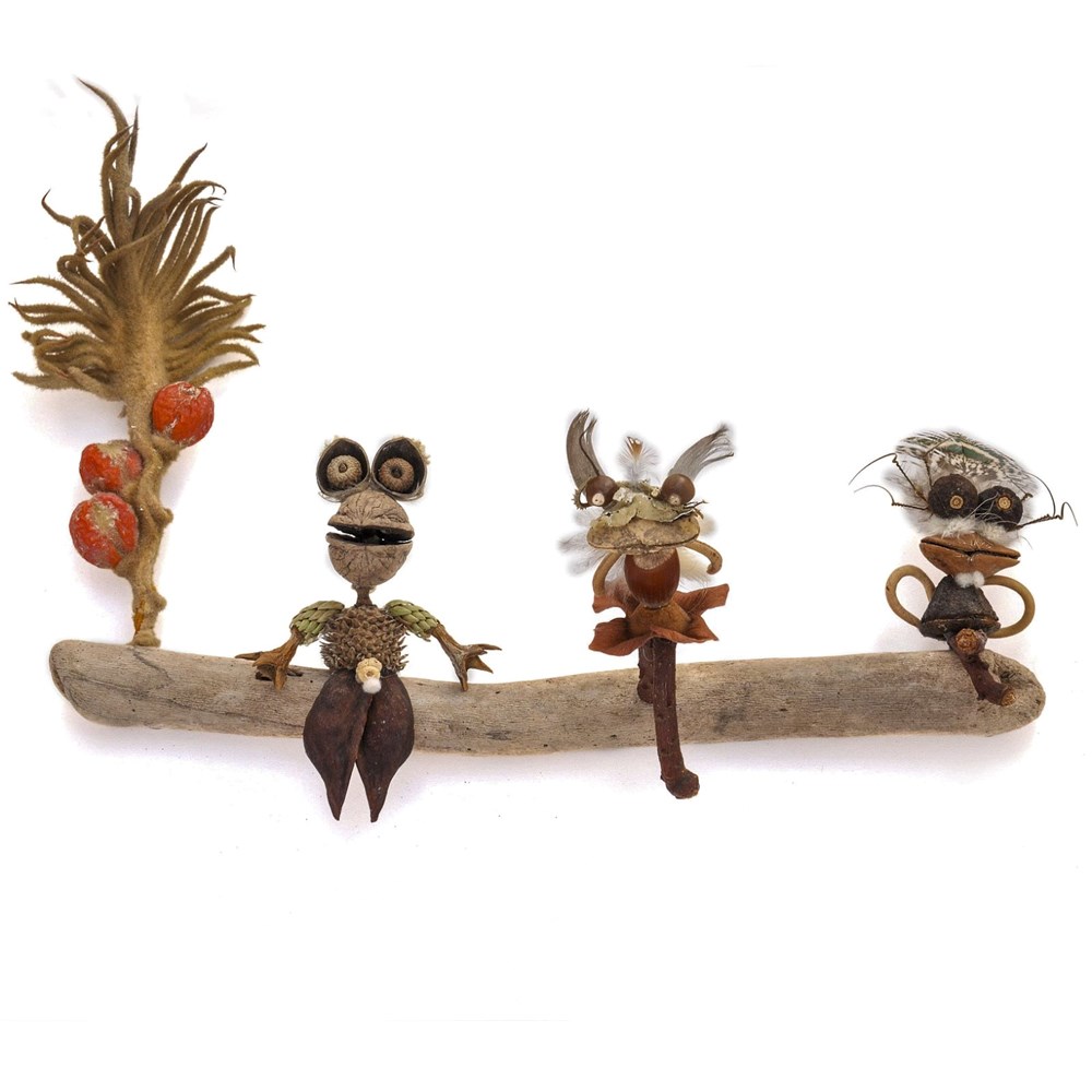 Doğadan tek tek topluyor: Tohum, ağaç kabuğu, dal ve kurumuş bitkilerden sanat eseri - 9