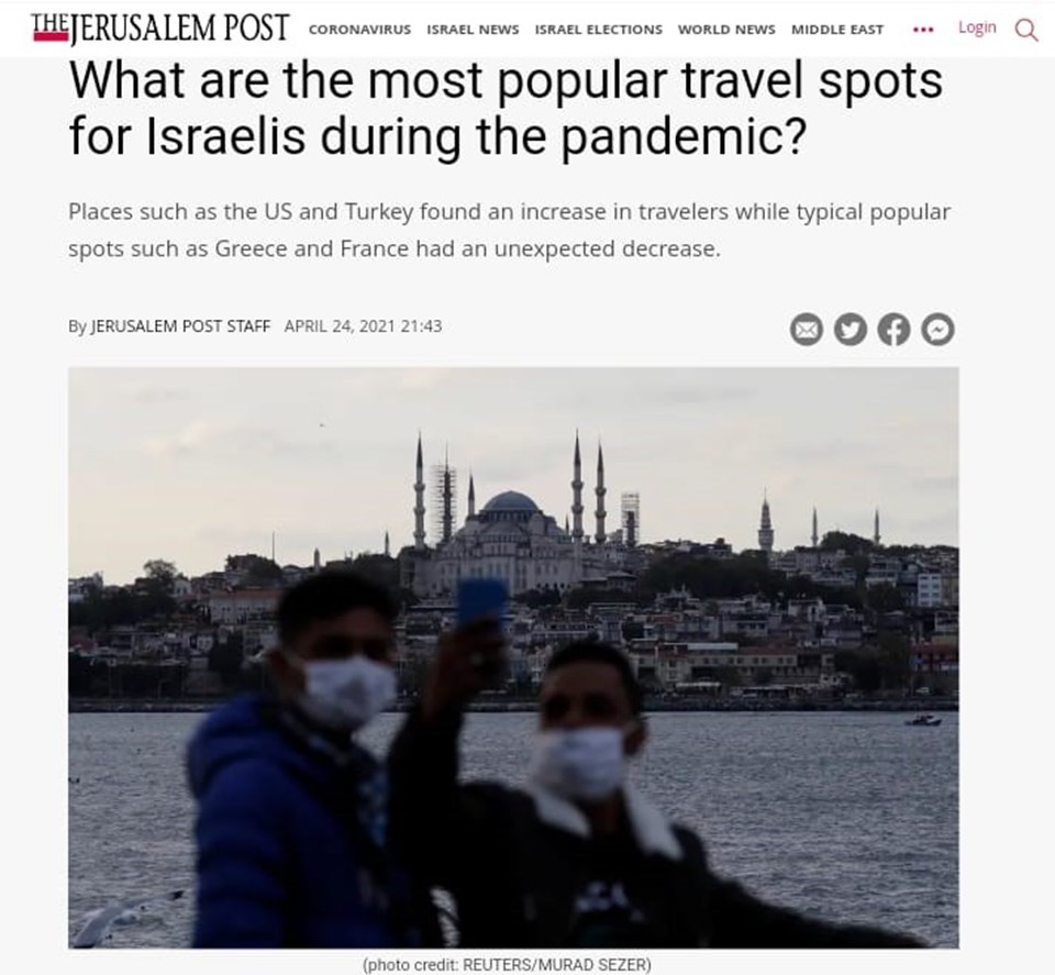 İsrailliler'in tatil için ilk tercihi Türkiye ve ABD oldu - 1