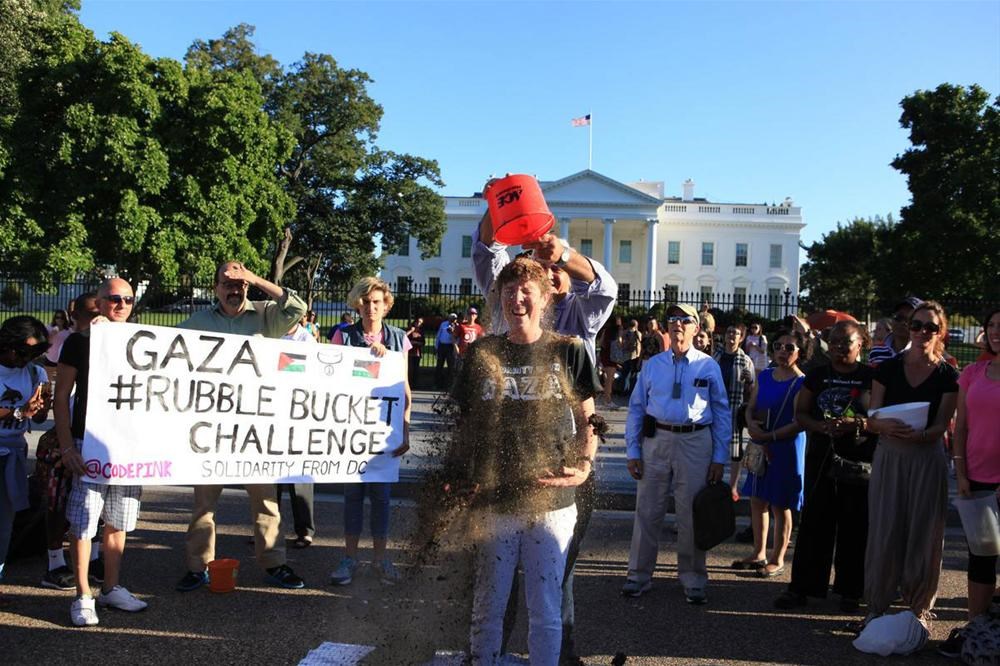 Beyaz Saray önünde 'Gazze için kum' - 1