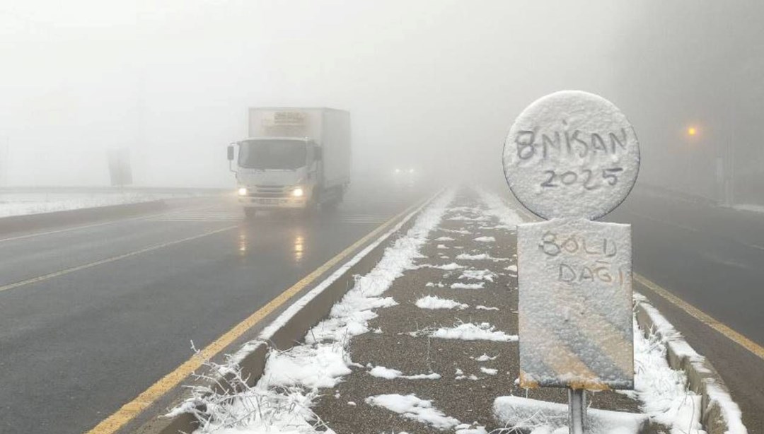 Bolu Dağı'nda kar yağışı etkili oldu