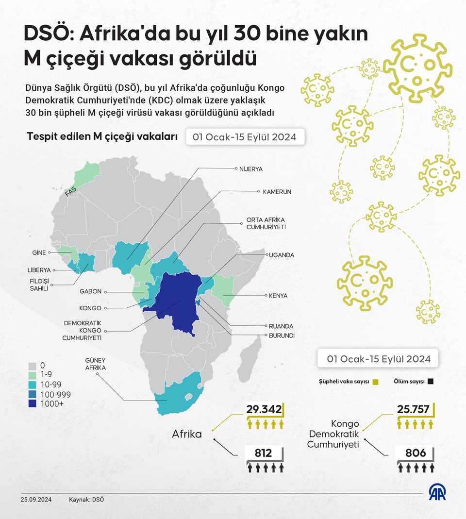 DSÖ açıkladı: Afrika'da bu yıl 30 bine yakın M çiçeği vakası görüldü - 1