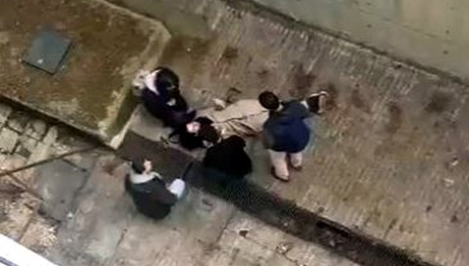 Kampüste köpek paniği: Kaçarken 4 metreden betona düştü