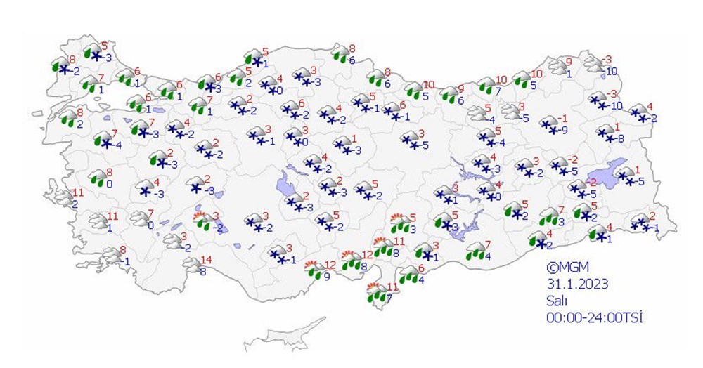Meteoroloji'den 33 il için kar yağışı uyarısı (İstanbul, Ankara ve diğer illerde bugün hava nasıl olacak?) - 13