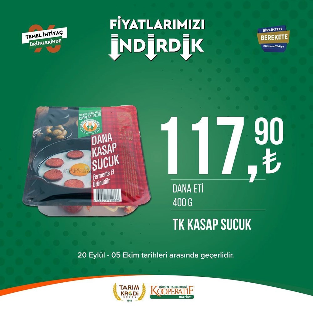 Tarım Kredi Kooperatif Market yeni indirimli ürünler listesi belli oldu: 51 üründe fırsat indirimi (27 Eylül-5 Ekim 2023 Tarım Kredi Market indirimleri) - 52