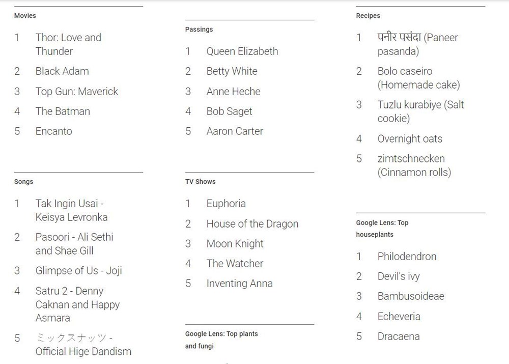 2022'de Google'da en çok arananlar: Türkiye ve dünyada trendler - 2