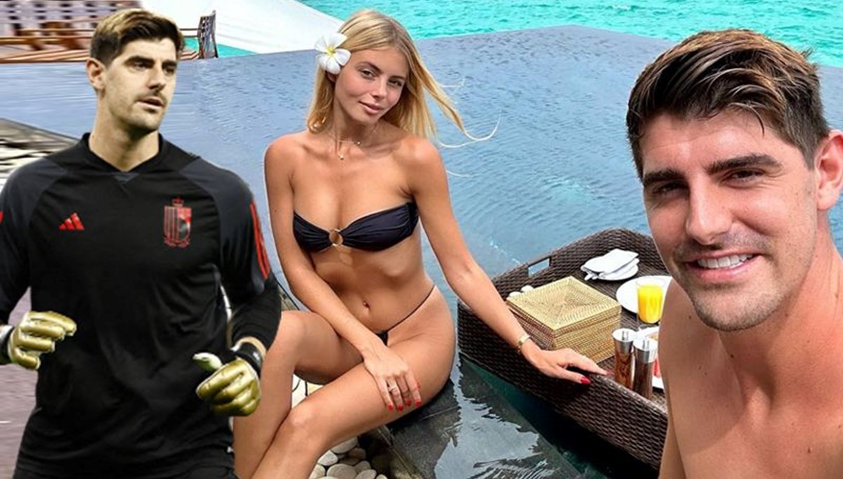 Dünya Kupası'na veda eden Belçika'nın yıldızı Thibaut Courtois ile sevgilisi Mishel Gerzig tatilde