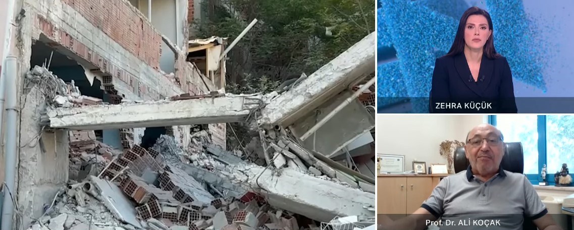 Yıldız Teknik Üniversitesi İnşaat Mühendisliği Bölümü Öğretim Üyesi Prof. Dr. Ali Koçar, NTV canlı yayınında Balıkesir Sındırgı depremini yorumladı
